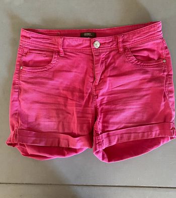 short en jeans GDM fuschsia taille 38
