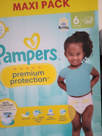 lots  2 cartons pampers premium taille 6
