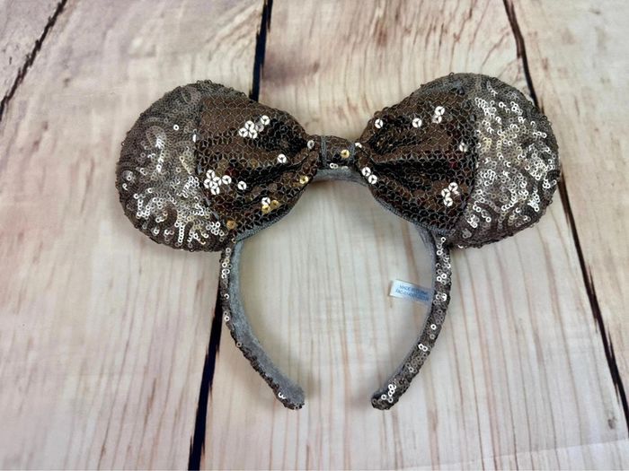 Ears (serre tête) oreilles de Minnie à sequins gris anthracite Tokyo Disneyland - photo numéro 5