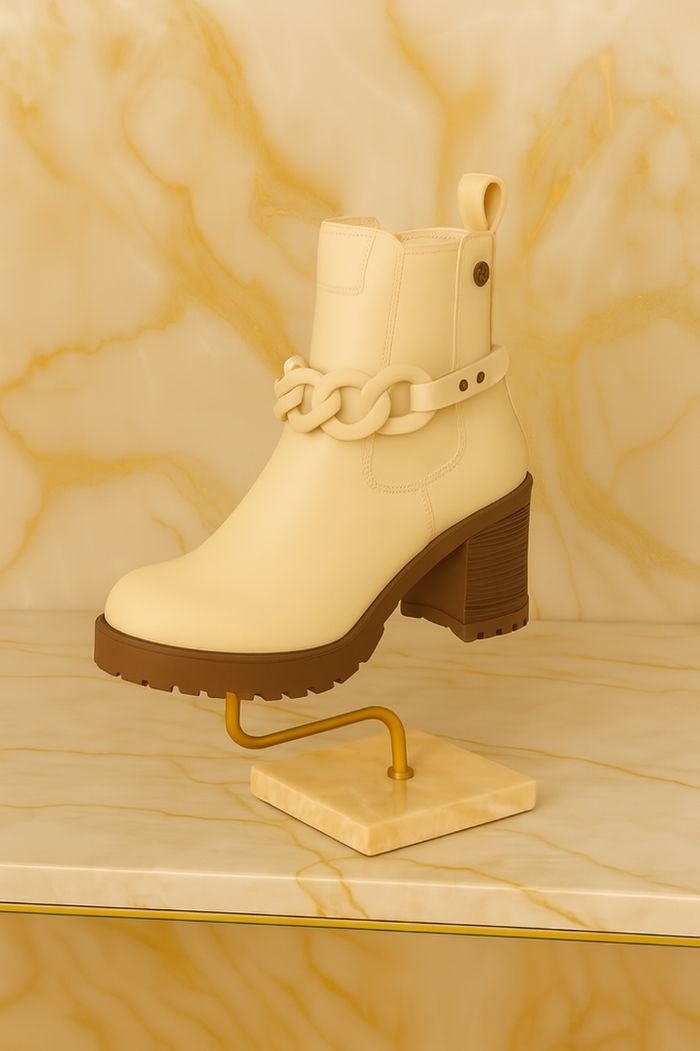 🌹stock limité - bottines chunky 'chaîne nude' lpb - photo numéro 2