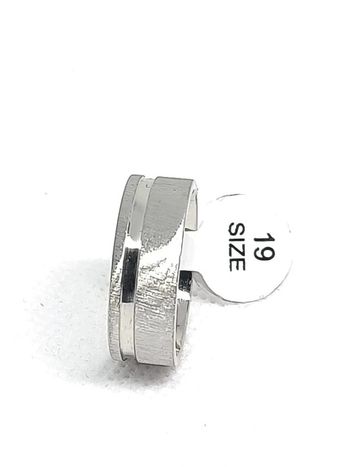 Bracelet anneau type acier argenté