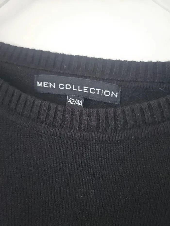 Pull noir homme en laine - photo numéro 3