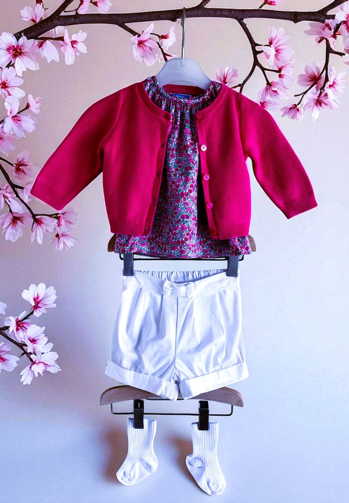 JACADI - 7P BÉBÉ FILLE IMPRIMÉ LIBERTY, VOLANTS & TEINTES LUMINEUSES 6M - photo numéro 2
