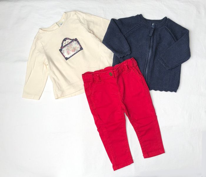 Ensemble TAO : t-shirt, gilet + pantalon 6 mois