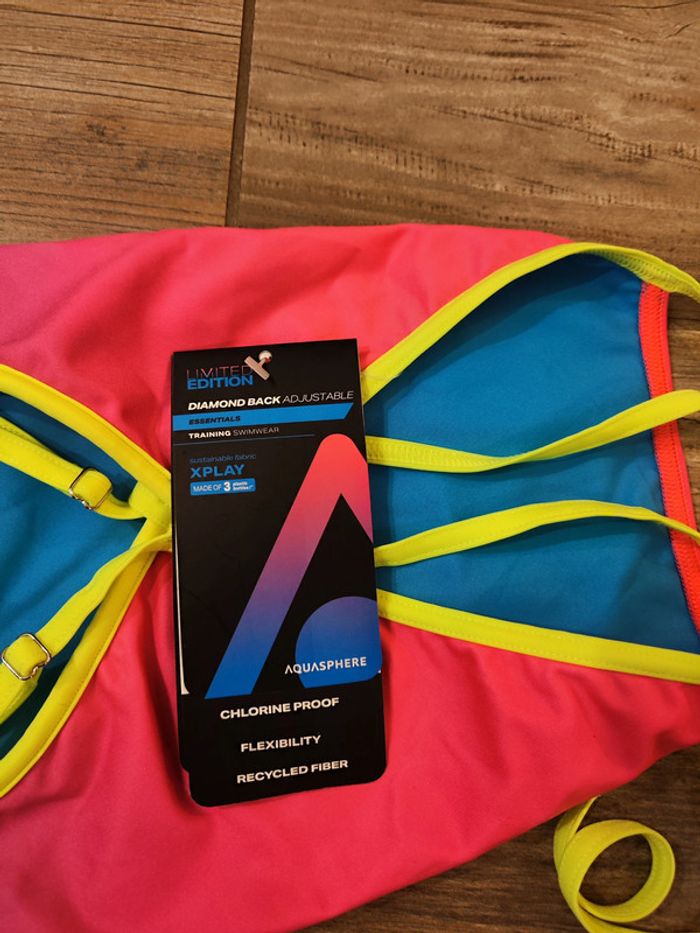 Maillot de bain une pièce rose dégradé bleu Taille 38 Aquasphere essential - photo numéro 3