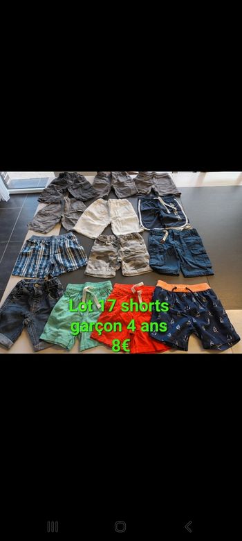 Lot 17 shorts garçon 4ans