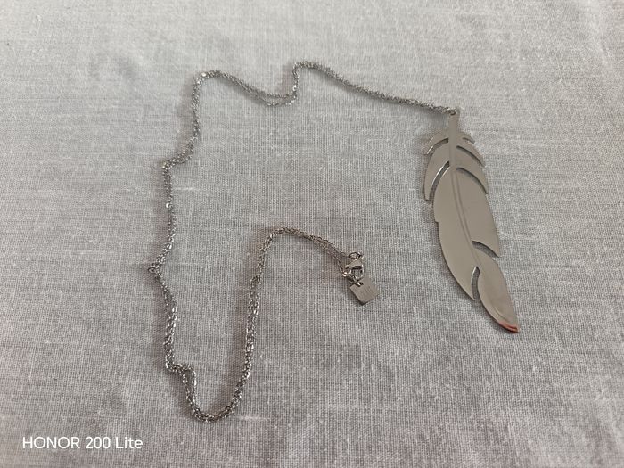 Collier plume argenté - photo numéro 9