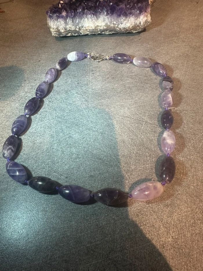 Collier en améthyste - pierre naturelle - photo numéro 2