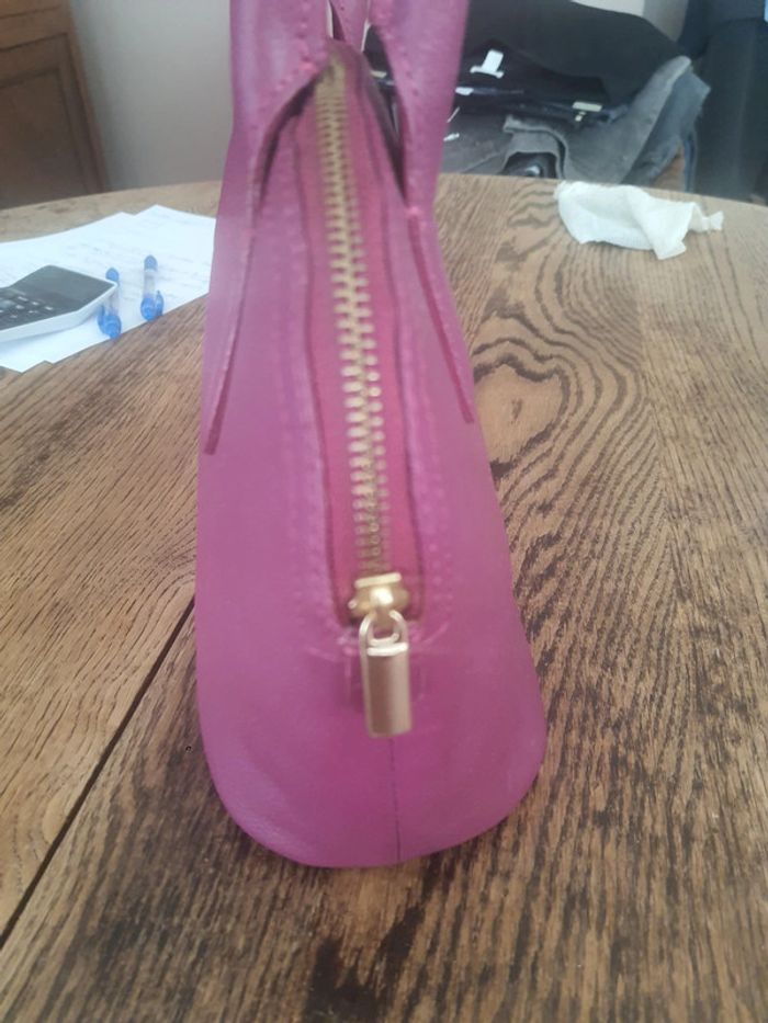 Jolie sac à main No Stress en cuir Violet - photo numéro 8