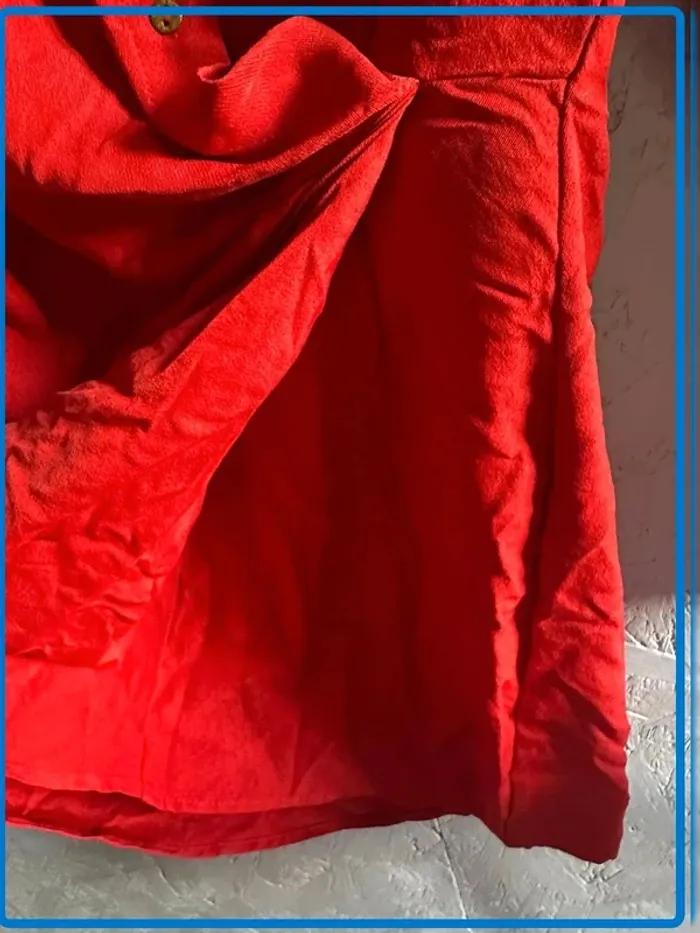 Robe chemise Mango rouge taille XS - photo numéro 3