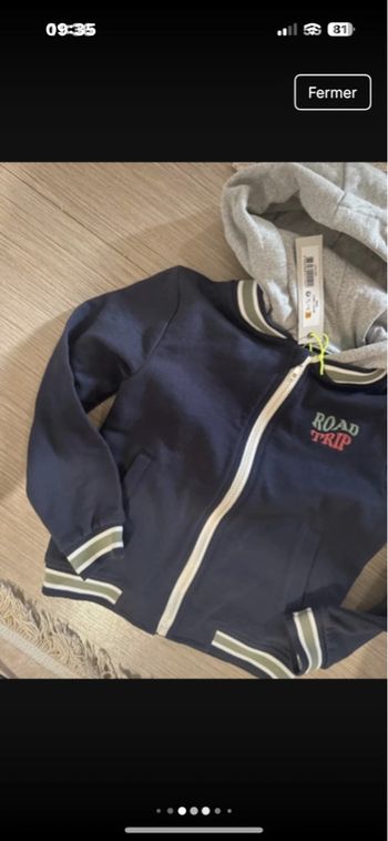 Gilet zippe capuche neuf 