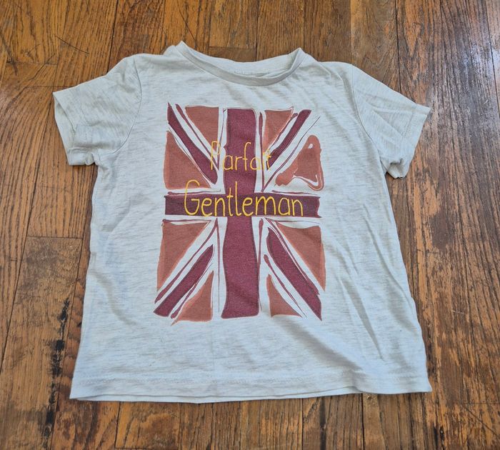 T-shirt manche courte garcon gris clair imprime kiabi taille 5 ans