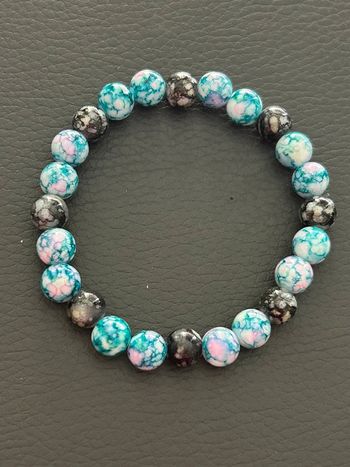 Bracelet noir et turquoise en perles taille unique jamais porté