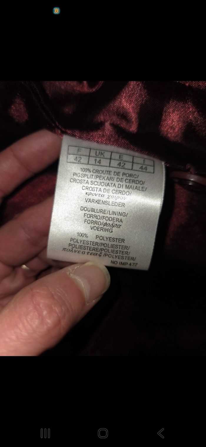 Veste en daim 42 bordeaux - photo numéro 5