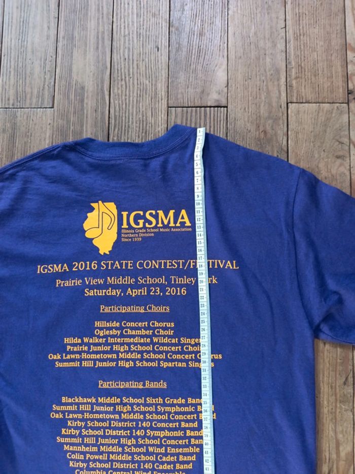 T-shirt festival vintage Illinois grade school music IGSMA 2016 S - photo numéro 7
