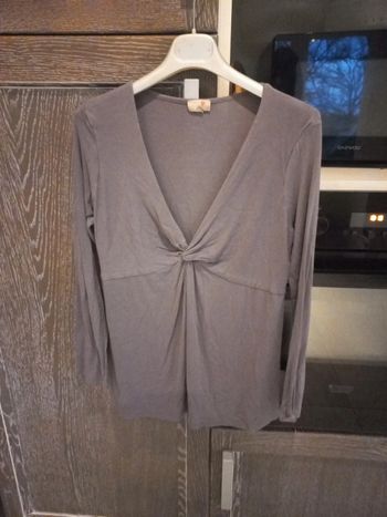 Tee-shirt manches longues gris 38/40 femme enceinte