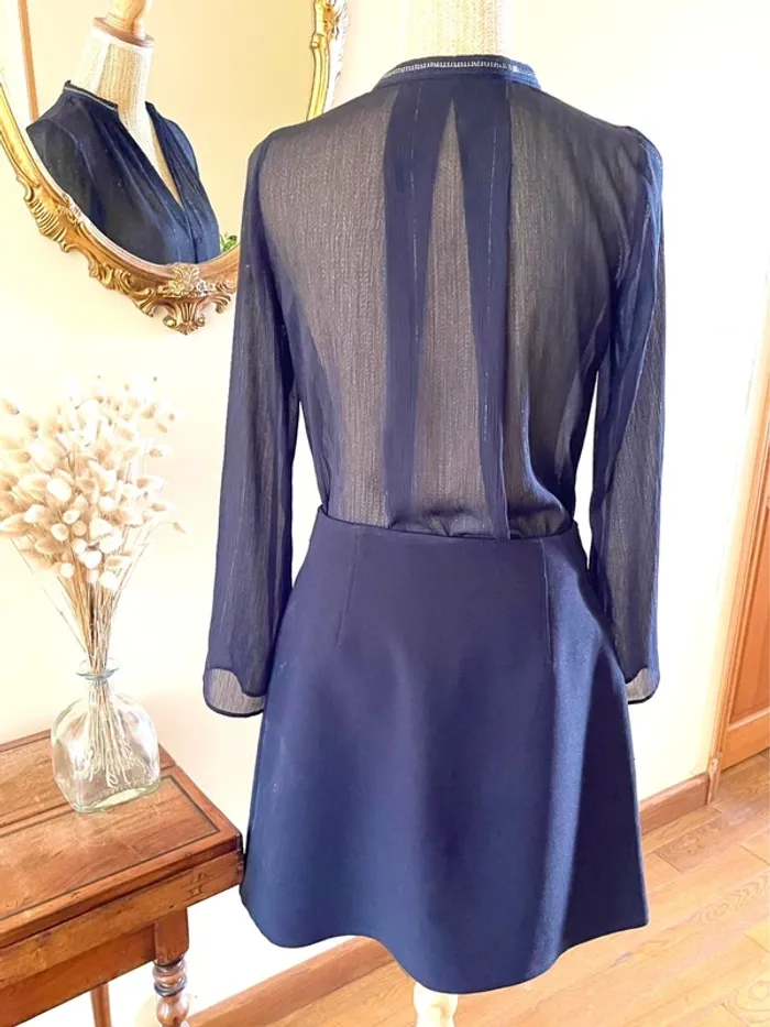 Sublime blouse chemise manche longue noir fluide Zara taille XS - photo numéro 5