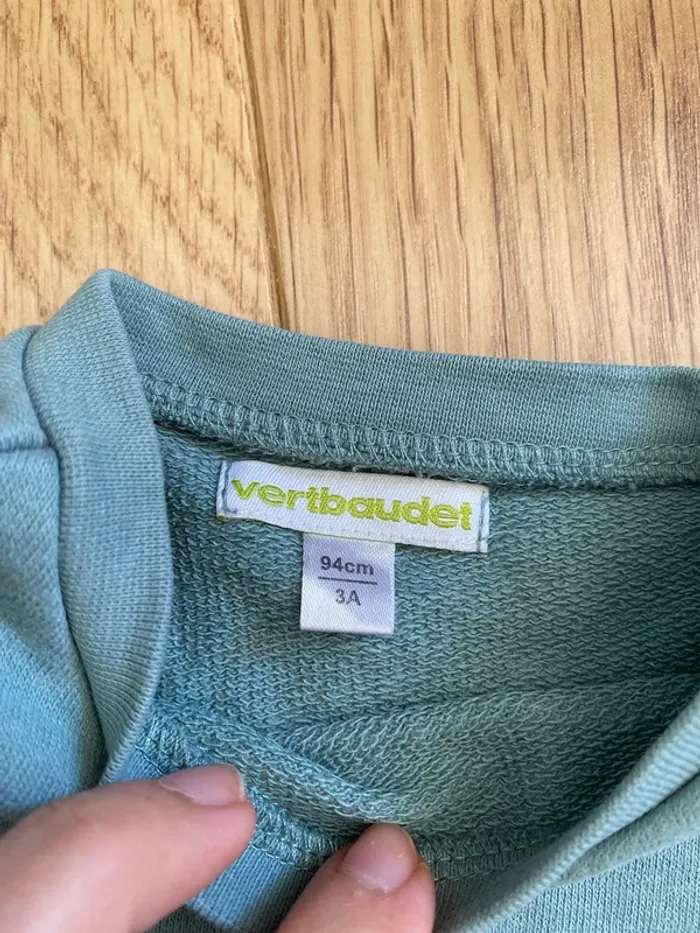 94 cm 3 ans sweat vertbaudet broderie anglaise - photo numéro 2