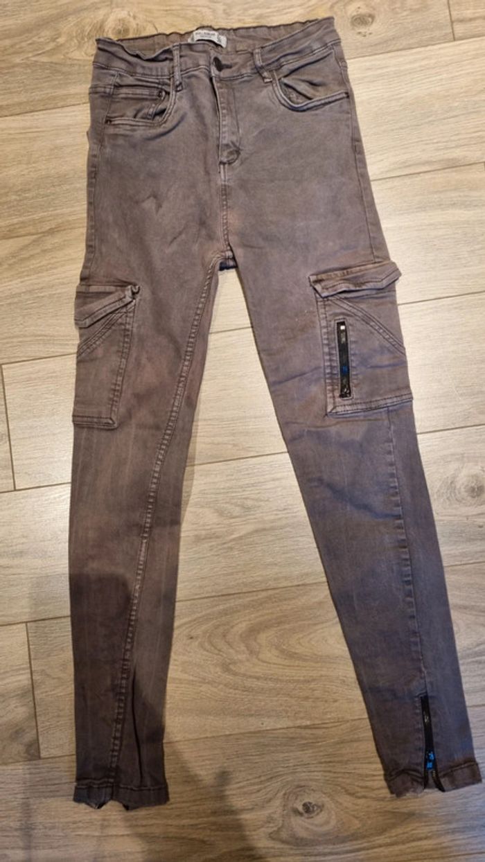 Jean pull & Bear 36 / 38 slim skinny marron - gris