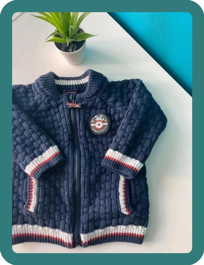 Sublime gilet zippé 12 mois sergent major - photo numéro 2