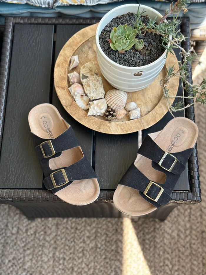 Sandales mule suédine noire taille 36 - photo numéro 6