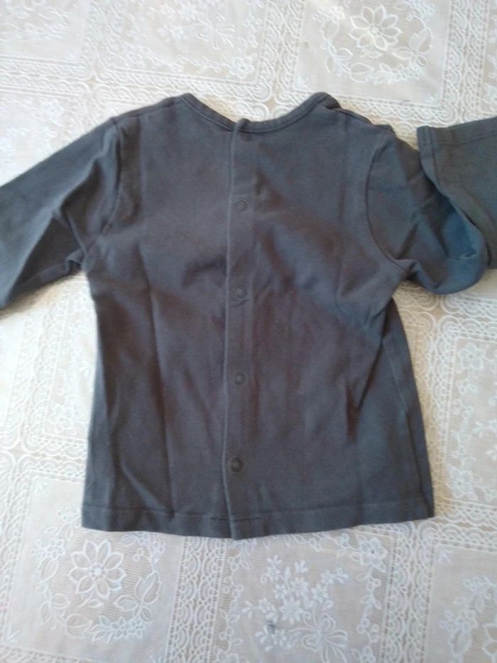 Tee-shirt gris foncé Chic 12 mois - photo numéro 4