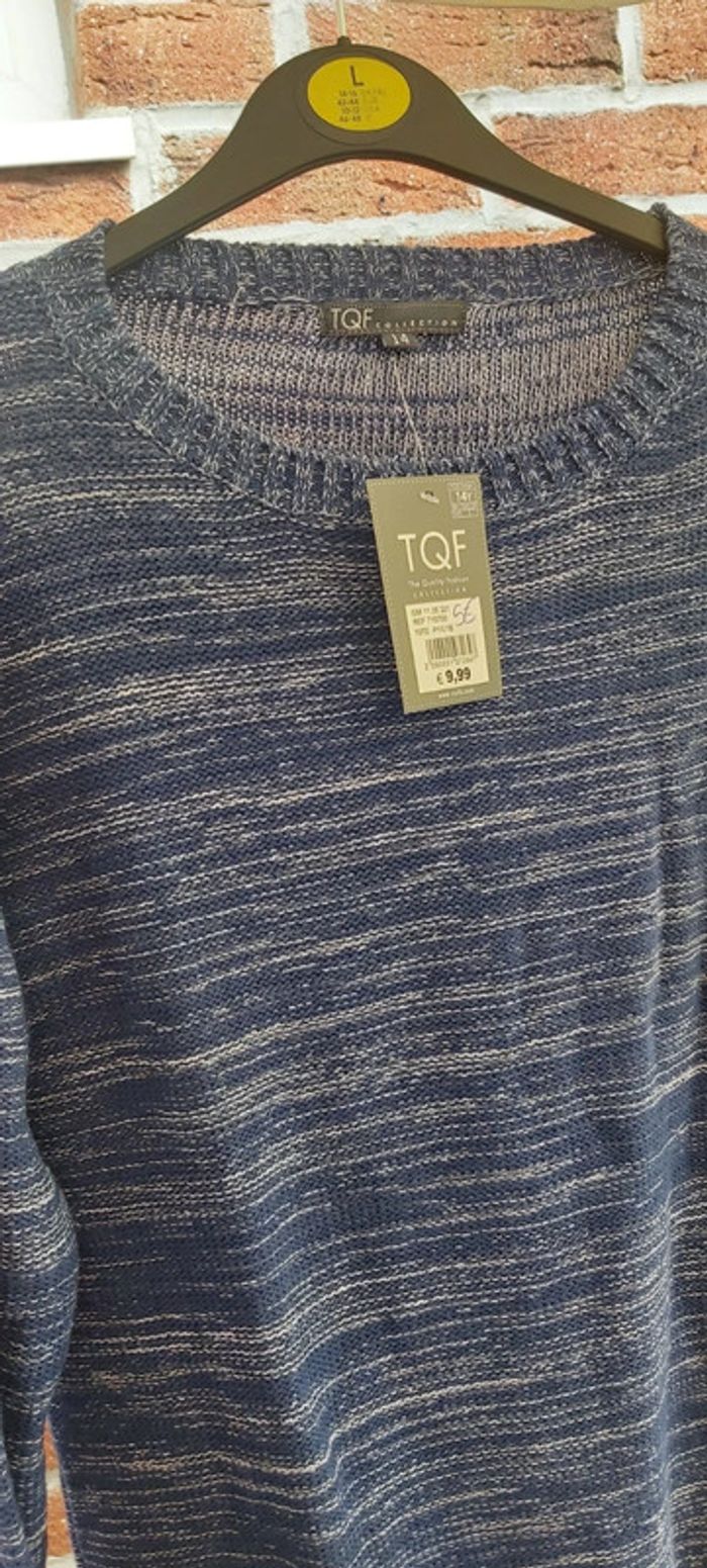 Pull bleu et blanc 14 ans - photo numéro 2