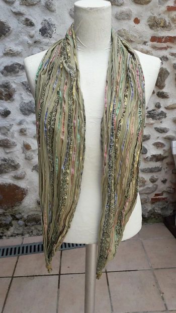 Foulard indien kaki clair