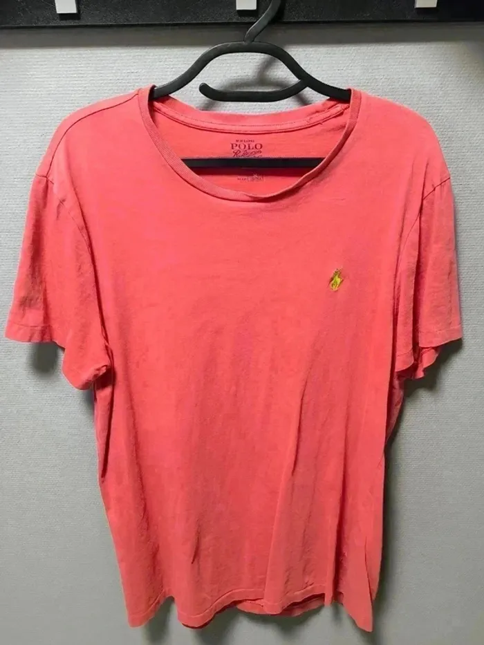 T-shirt Ralph Lauren Vintage Y2K Corail Logo Vert – Custom Fit M - photo numéro 2