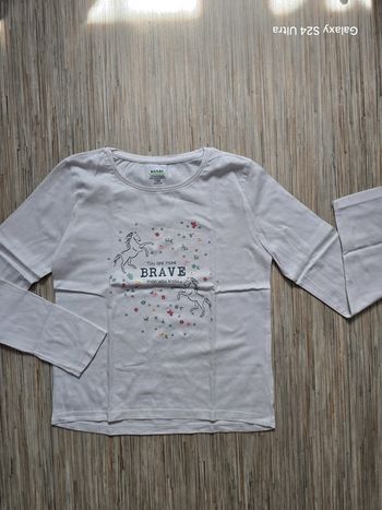 Haut blanc motifs cheveaux - Kiabi - Taille 10 ans