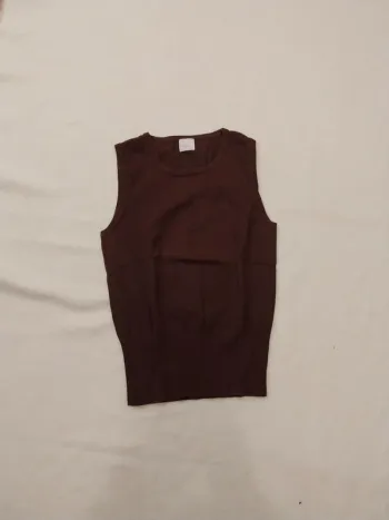 Pull sans manche marron T38