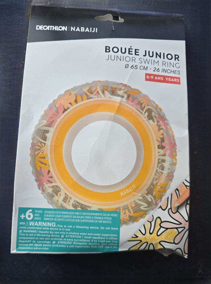 Bouée piscine gonflable 65 cm algues rose