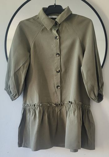 Robe manche longue kaki marque zara