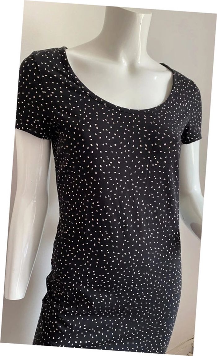 Robe moulante noire à pois blancs taille M - photo numéro 2