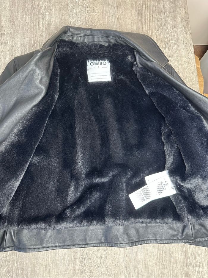 Blouson perfecto zippé en simili intérieur doublé - taille 6 ans - photo numéro 5