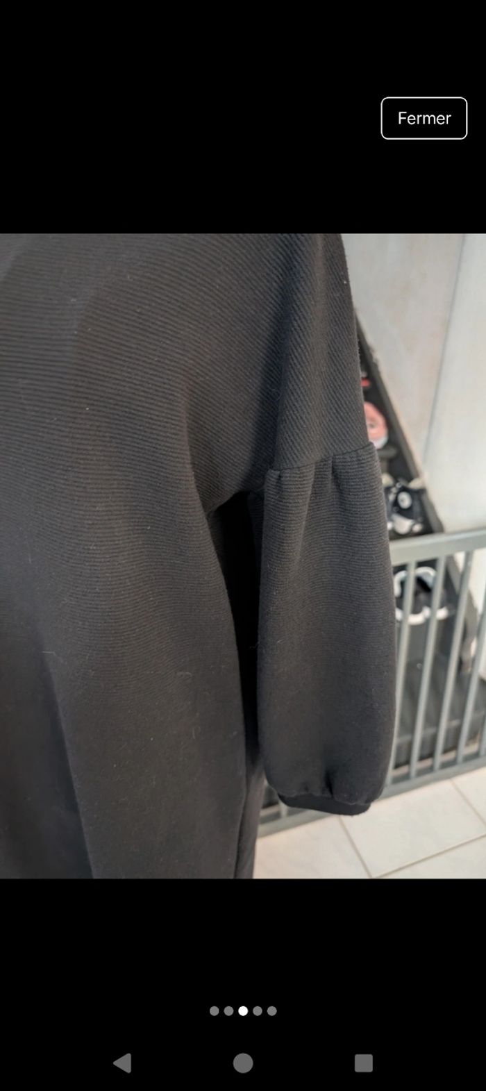 Superbe tunique/robe pull noire mango basics manches ballons élégante taille 36 - photo numéro 3