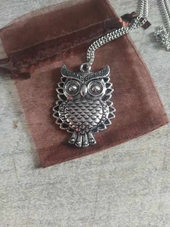 Collier sautoir fantaisie chouette / hiboux - photo numéro 2