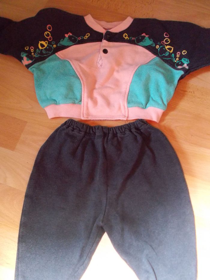 ensemble pantalon noir saumon