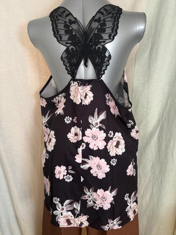 Tunique/nuisette motif floral vintage et dos nu avec papillon dentelle 3XL 46