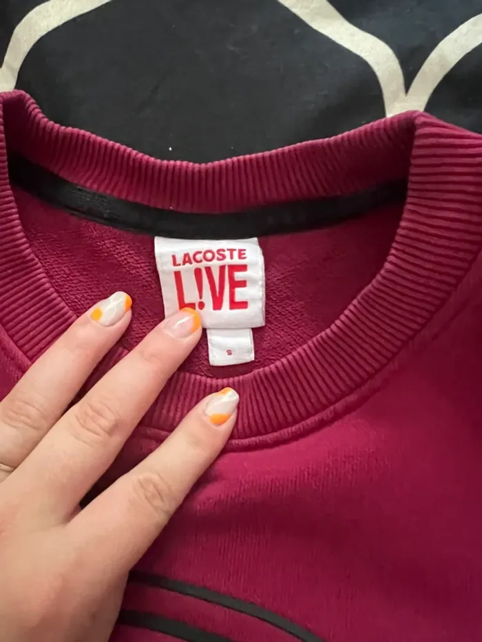 Sweat Lacoste bordeau taille S 🐊 - photo numéro 4