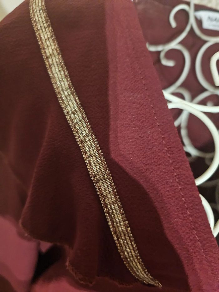Blouse bordeaux doré naf naf - photo numéro 4