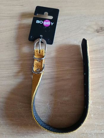 Collier bobby jaune moutarde 35 cm