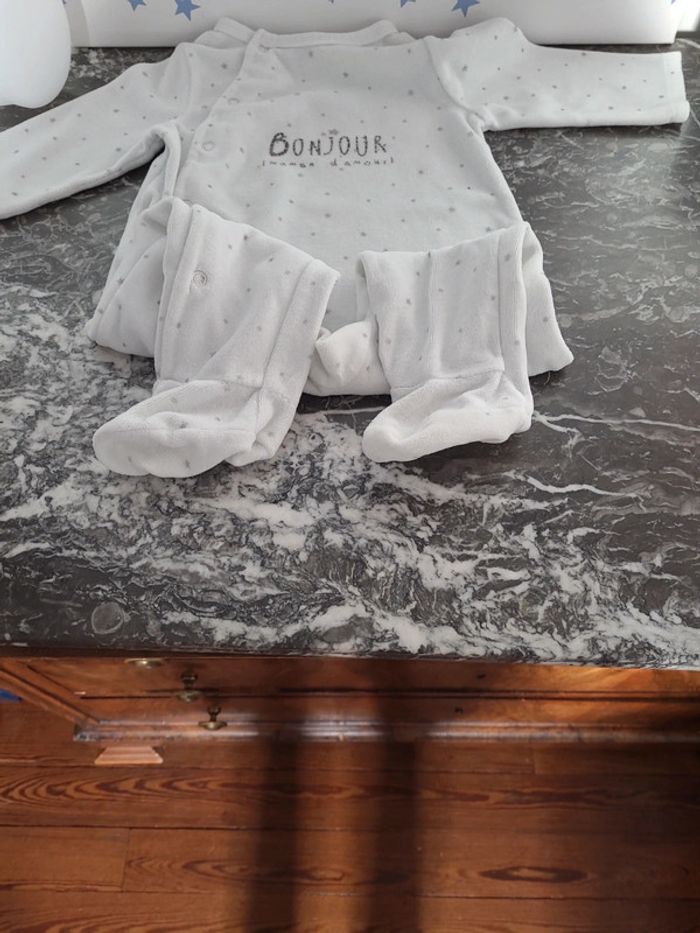 Pyjama velours tape à l'œil t.12 mois 74 cm - photo numéro 5