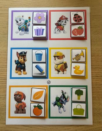 Fiche Montessori : Pat patrouille  : Les couleurs 