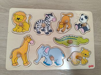 Jeu encastrement puzzle bois goki