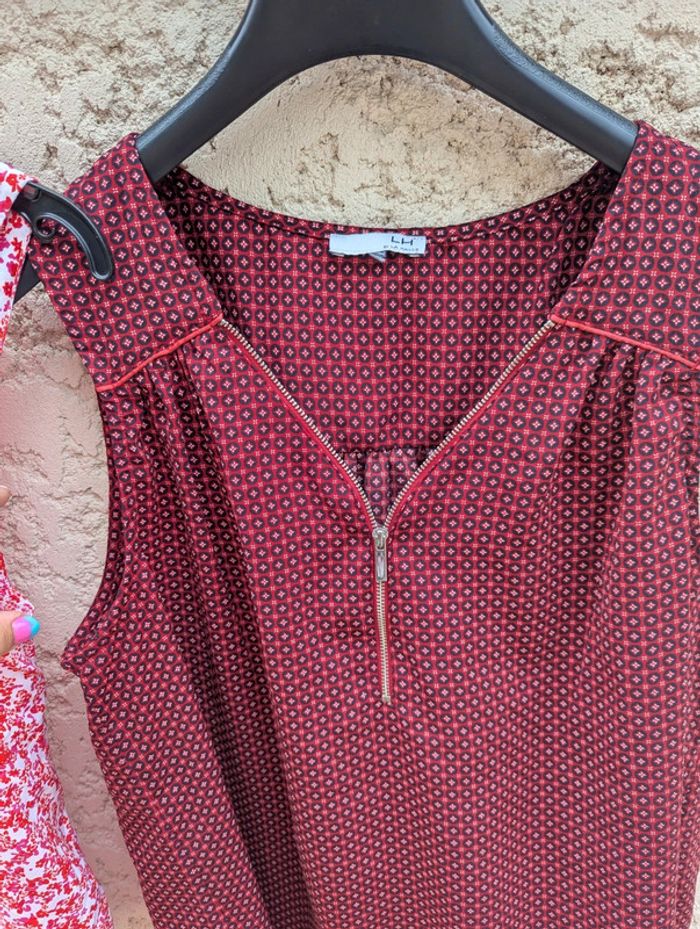Lot de 3 tops/ blouse femme sans manches taille 42-44 en parfait état - photo numéro 6