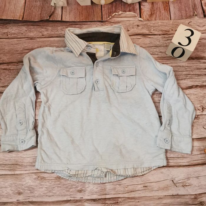 T shirt manche longue bleu ciel obaïbi 3ans - photo numéro 2