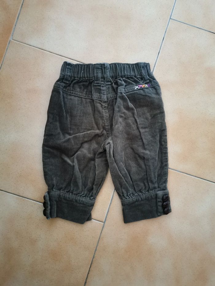 Pantalon velours kaki motifs 3/6mois - photo numéro 2