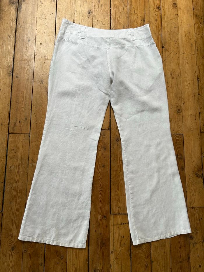 Pantalon lin blanc jambes larges taille EUR 44 - photo numéro 4