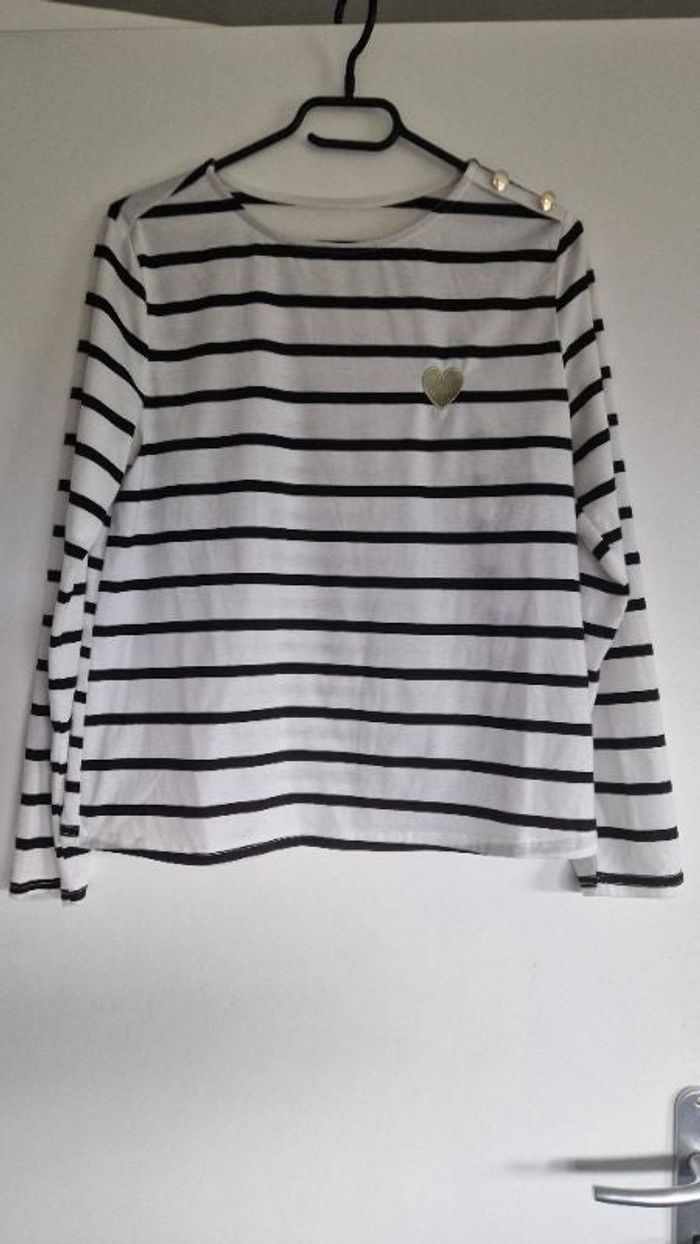 Marinière noire et blanche